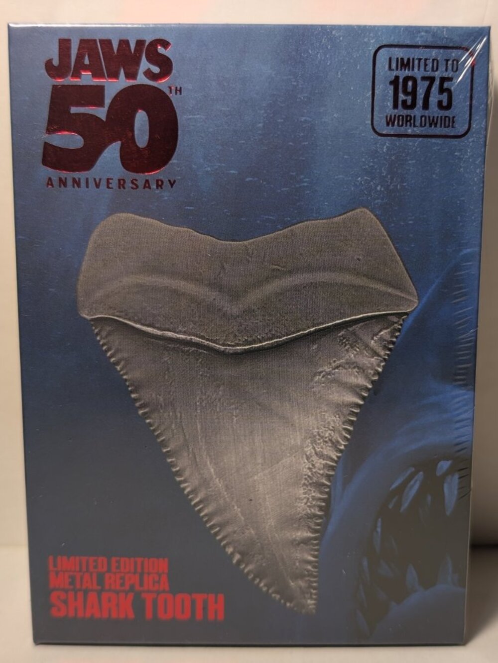 Jaws 50th Anniversary Shark Tooth Medallion Official Collectible Metal Figurine